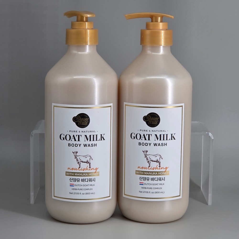 Shower Mate Goat Milk Body Wash Unisex 27oz 2pk Manuka Honey Nourishing K Beauty